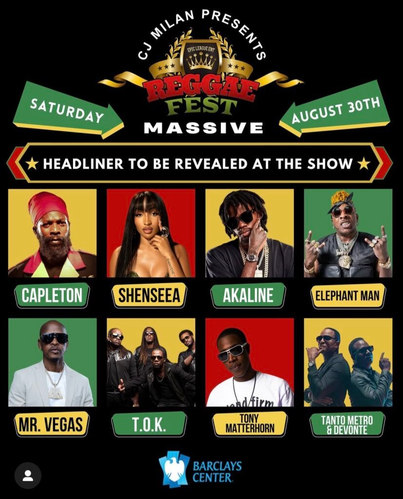 Reggae Fest Massive: Capleton  Shenseea  Alkaline  Elephant Man  Mr. Vegas  T.O.K. & Tony Matterhorn, 29 August