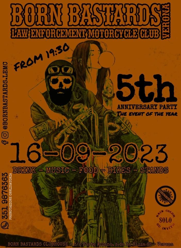 5° Birthday Party, Born Bastards, Verona, September 16 2023 AllEvents.in