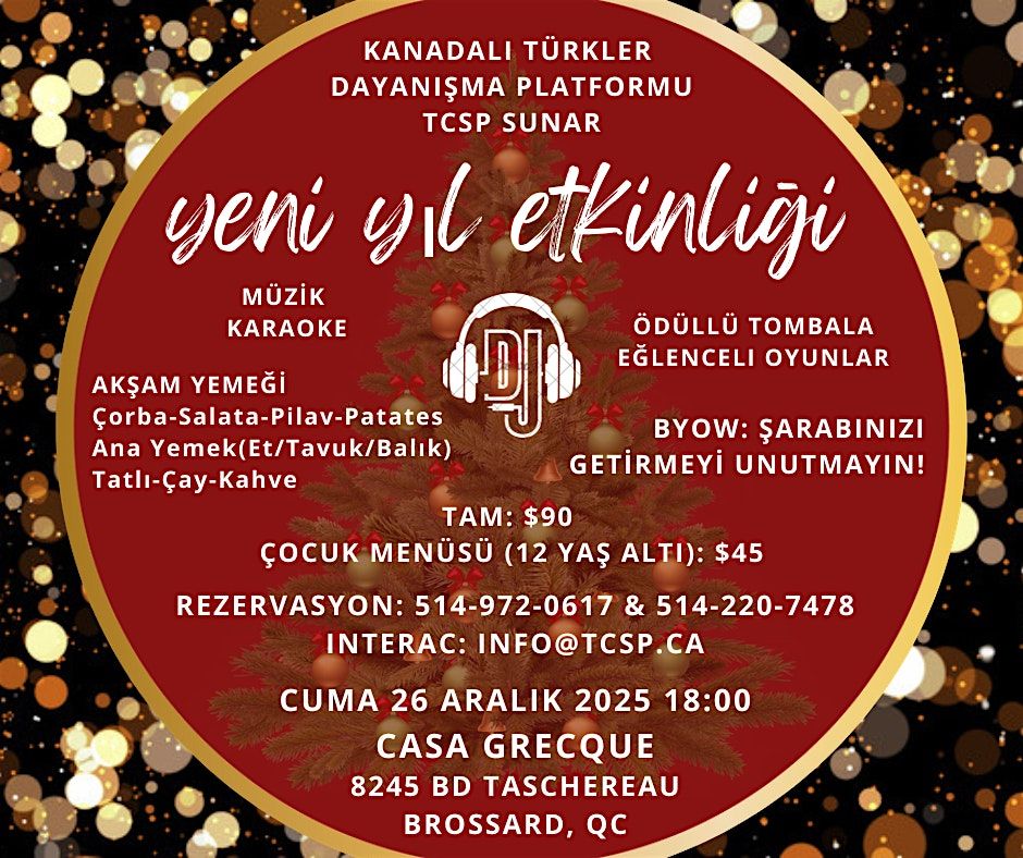 Yeni Yıl Partisi - Yemek, dans, karaoke ve ödüllü tombala!, 26 December | Event in Brossard | AllEvents