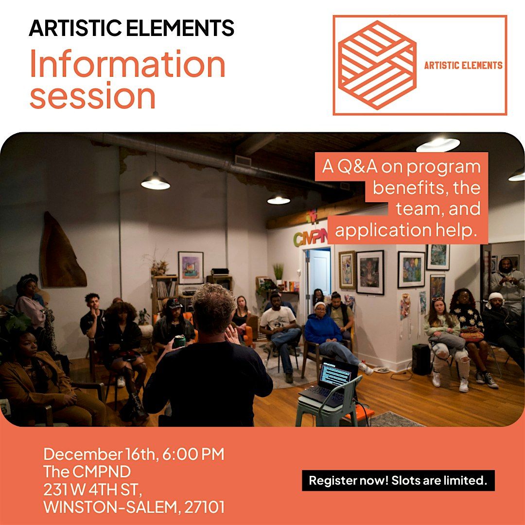 Artistic Elements Information Session, 16 December | Event in Winston-Salem | AllEvents