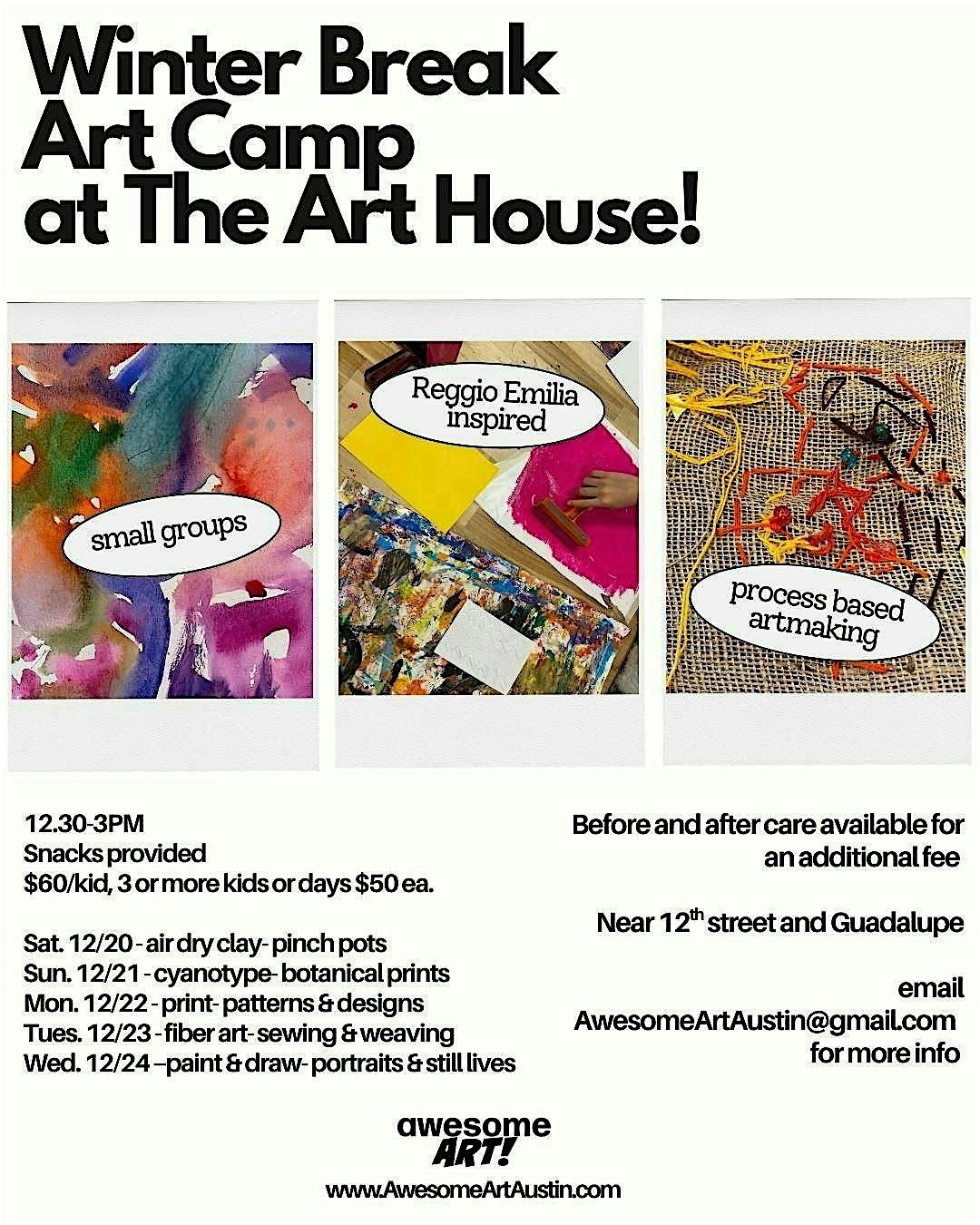 Winter Break Kids Art Club- Ages 6 & Up - MON. Block Printing, 22 December | Event in Austin | AllEvents