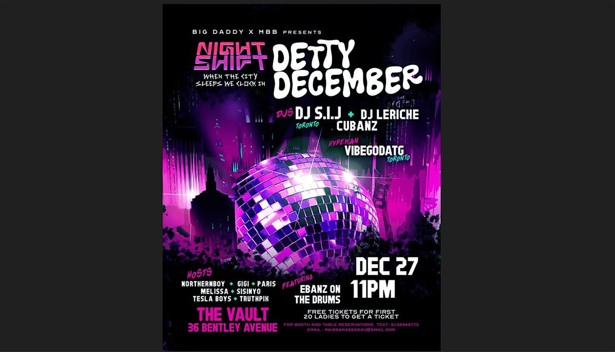 Night Shift Vol 3 - Detty December Edition, 27 December | Event in Ottawa | AllEvents