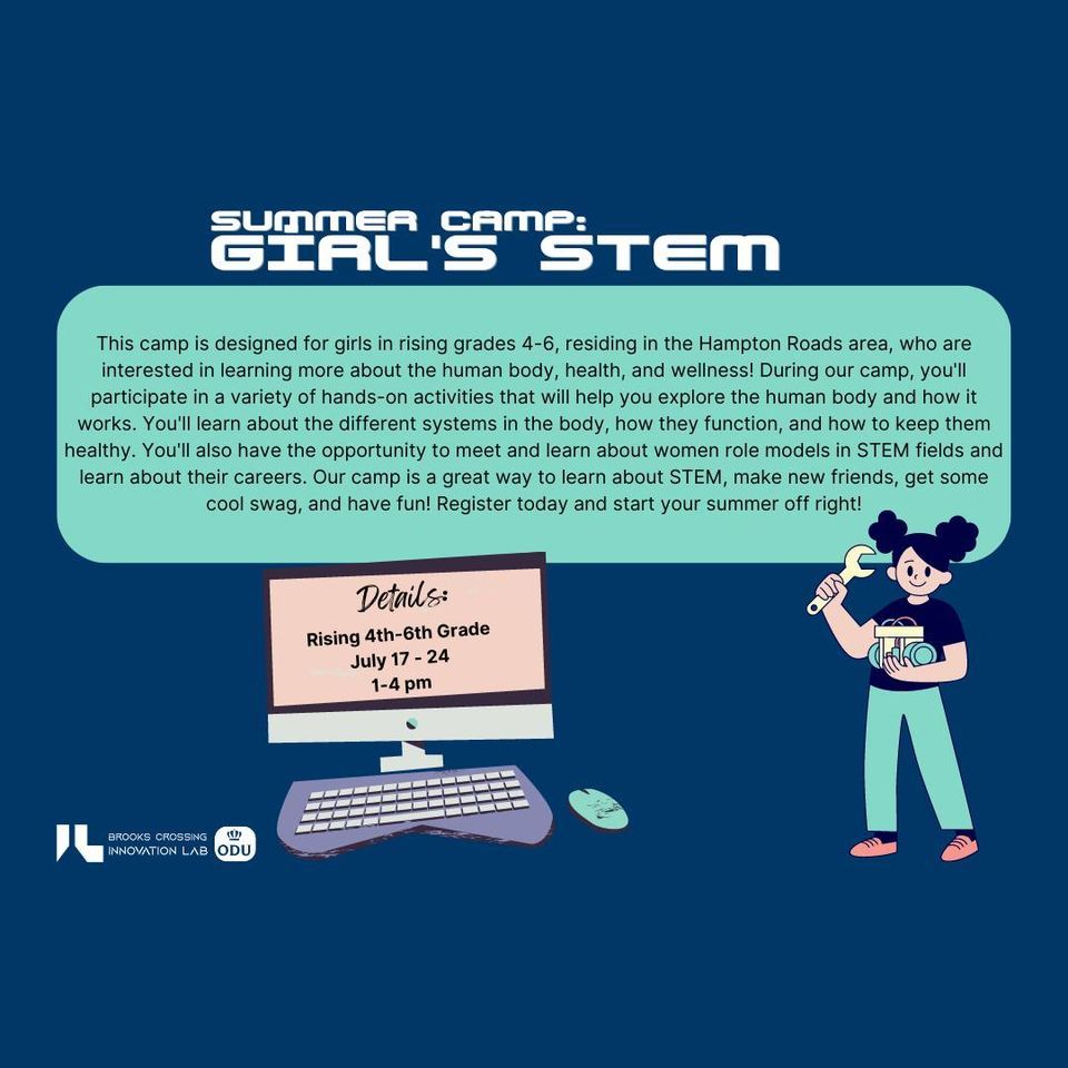 Summer Camp Girls STEM, Brooks Crossing Innovation Lab, Newport News, July 17 2023 AllEvents.in