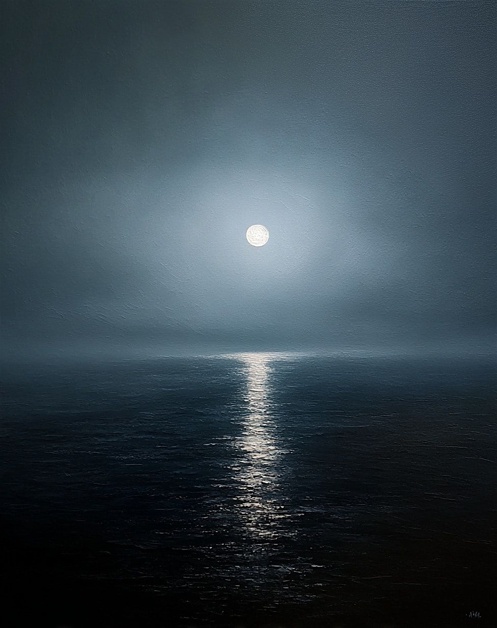 Moon over a Hazy Ocean - Paint Along (& NA Sip), 20 December | Event in Tacoma | AllEvents