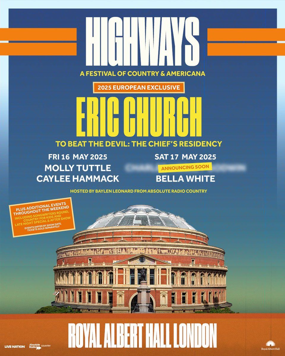 Highways Festival 2025 - Eric Church Tickets, 16 May | Event in London | AllEvents