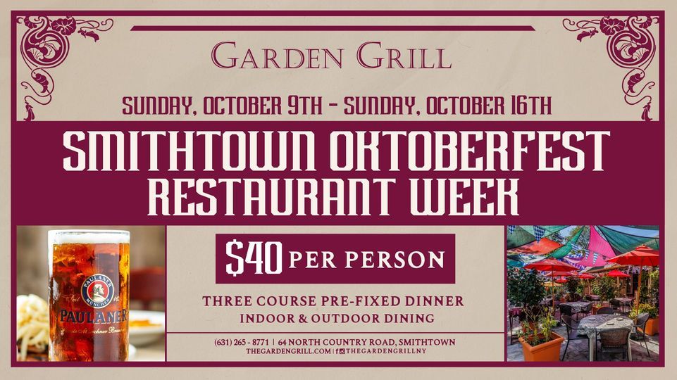 Smithtown Restaurant Week, Garden Grill, Smithtown, October 9 2022