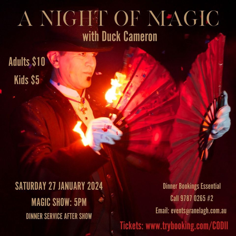 A Night Of Magic with Duck Cameron, Ranelagh Club, Mornington, January