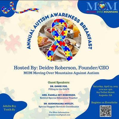 MOM Moving Over Mountains Against Autism logo