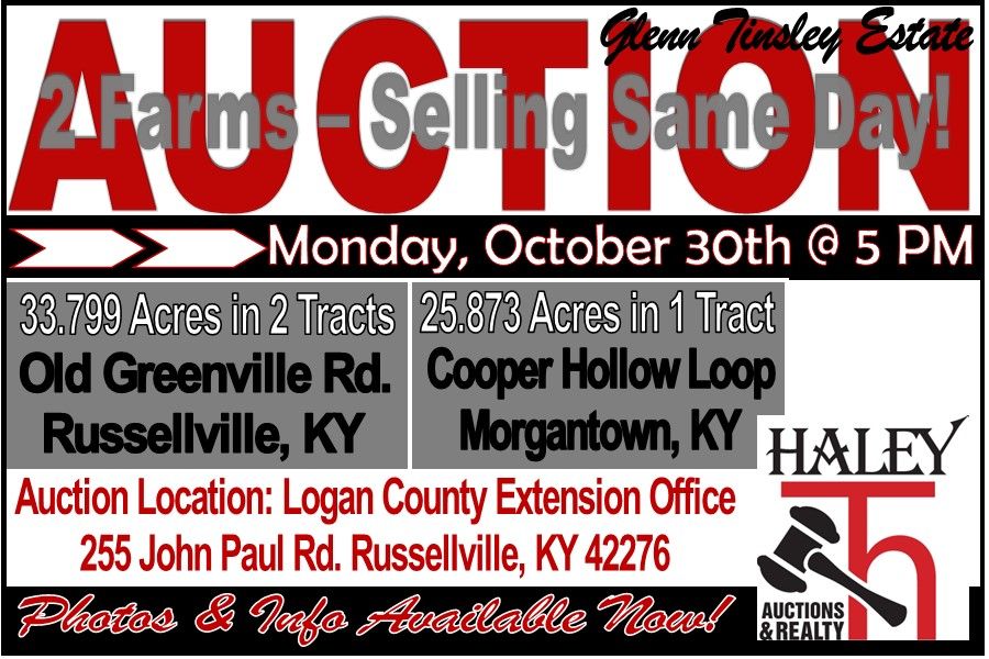 Auction 2 Farms Selling Same Day Glenn Tinsley Estate, 255 John