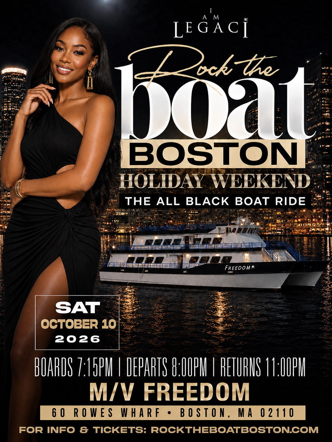 Rock The Boat Boston: All Black Boat Ride Holiday Weekend 2026, MV ...