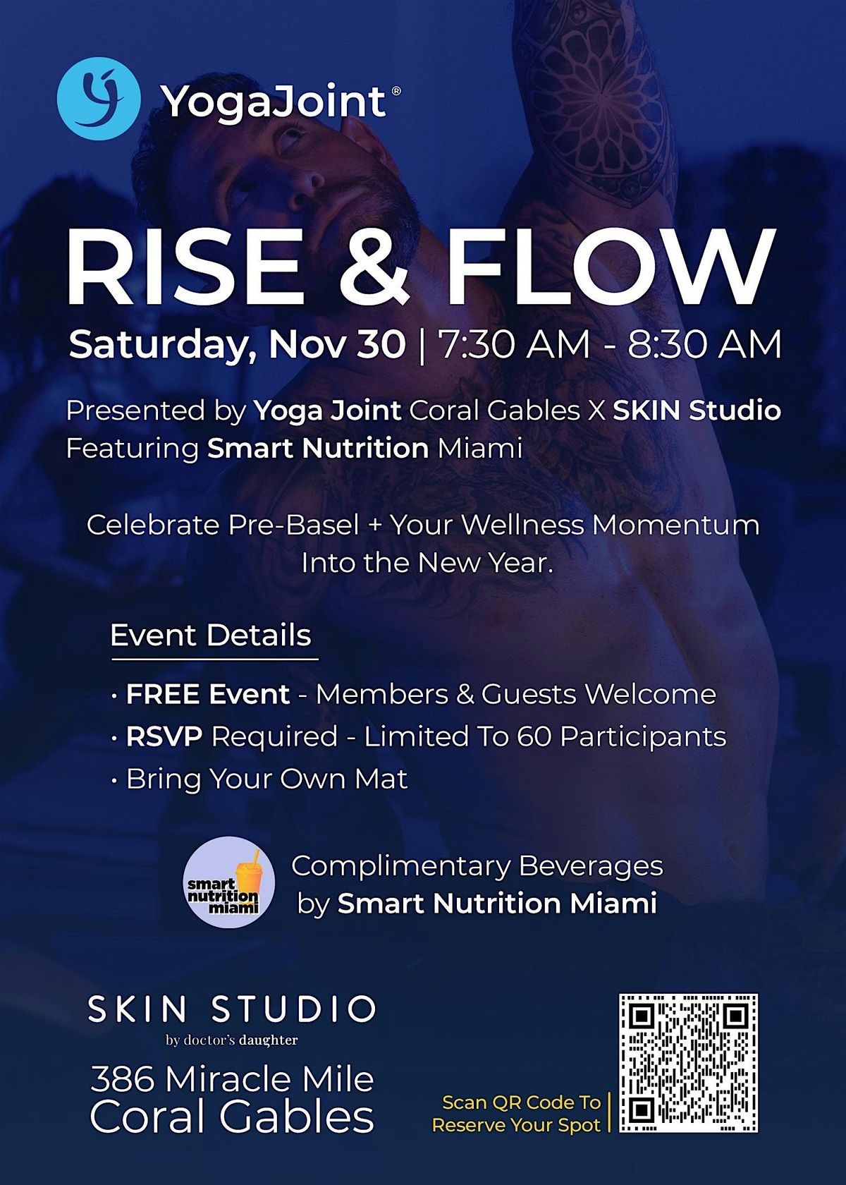 "Rise & Flow" With Yoga Joint Coral Gables & SKIN Studio, 30 November | Event in Coral Gables