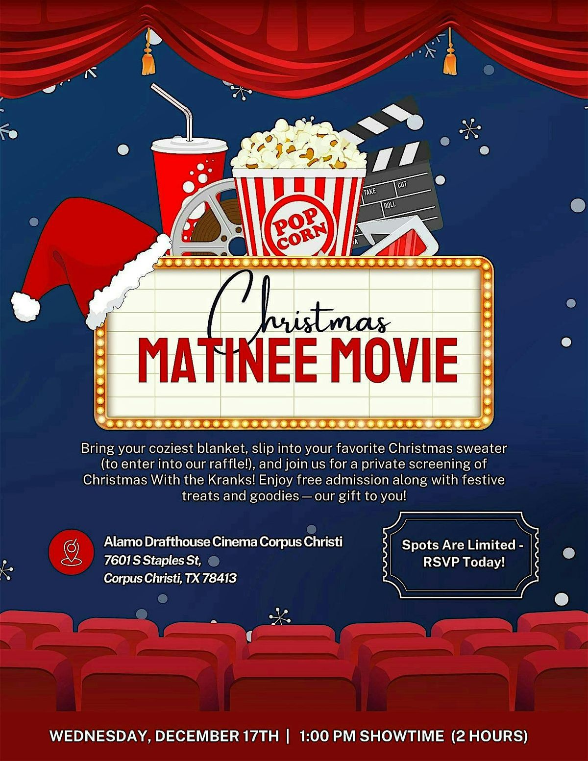 Christmas Matinee Movie Event Hosted by Rate - Dec. 17th!, 17 December | Event in Corpus Christi | AllEvents