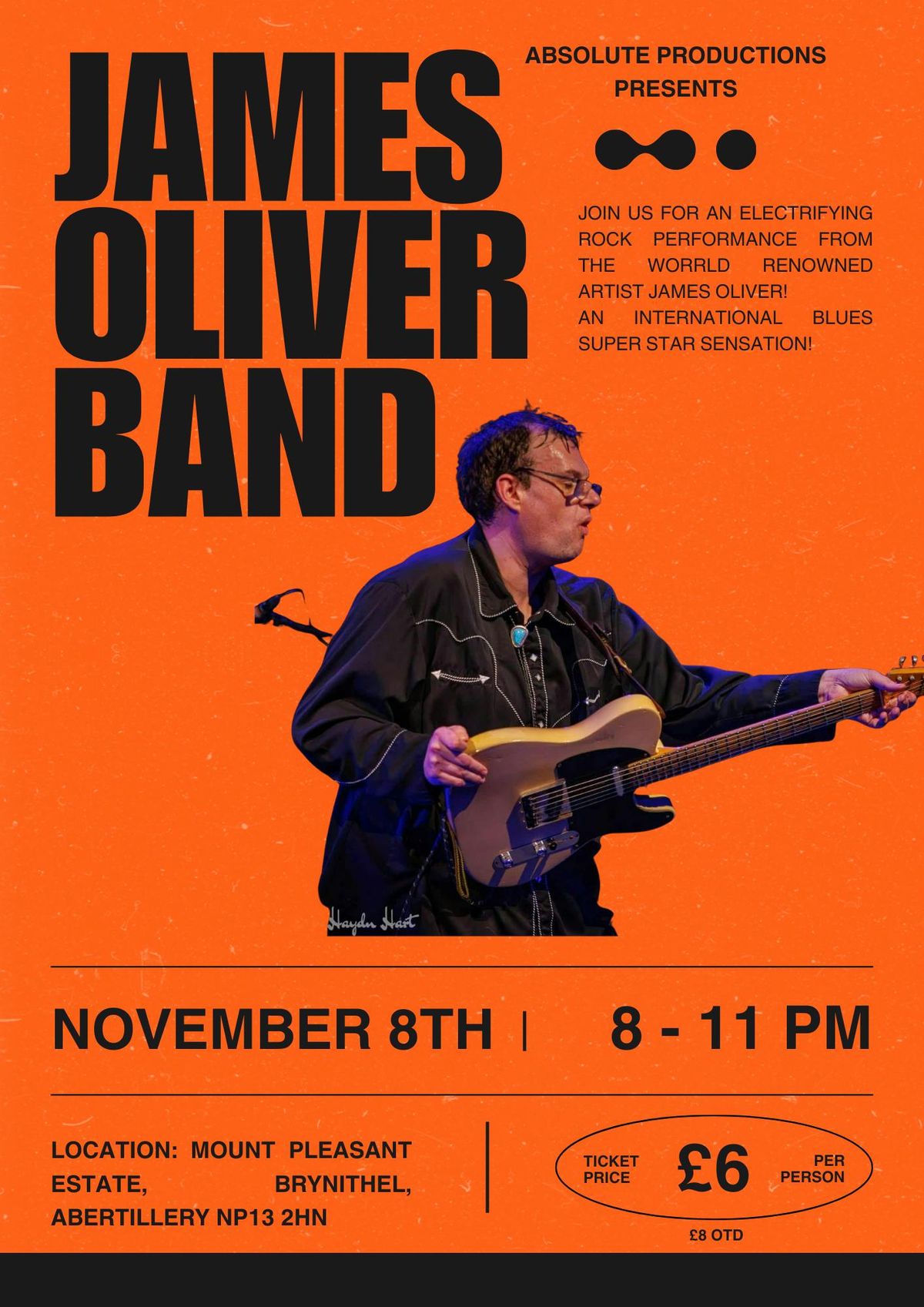 James Oliver Band Live @ Mount Pleasant inn, Brynithel, 8 November | Event in Crumlin | AllEvents