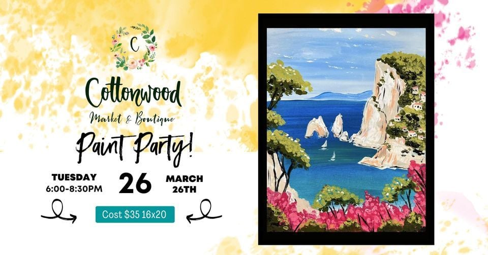 Meet Me in Capri Paint Night, Cottonwood Market & Boutique, Valdosta