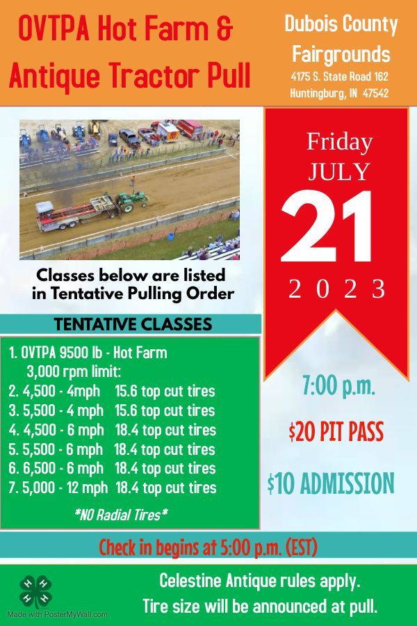 OVTPA - Hot Farm & Antique Tractor Pull - Dubois County 4-H Fair OVTPA - Hot Farm & Antique Tractor Pull - Dubois County 4-H Fair