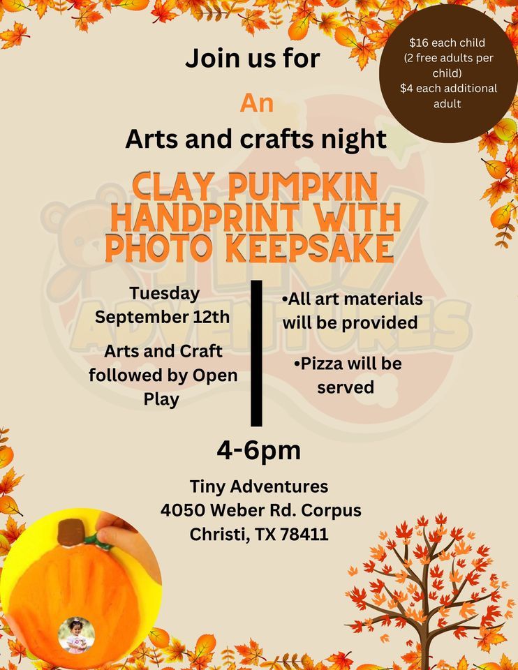 Clay pumpkin handprint/photo craft , tinyadventures_corpuschristi