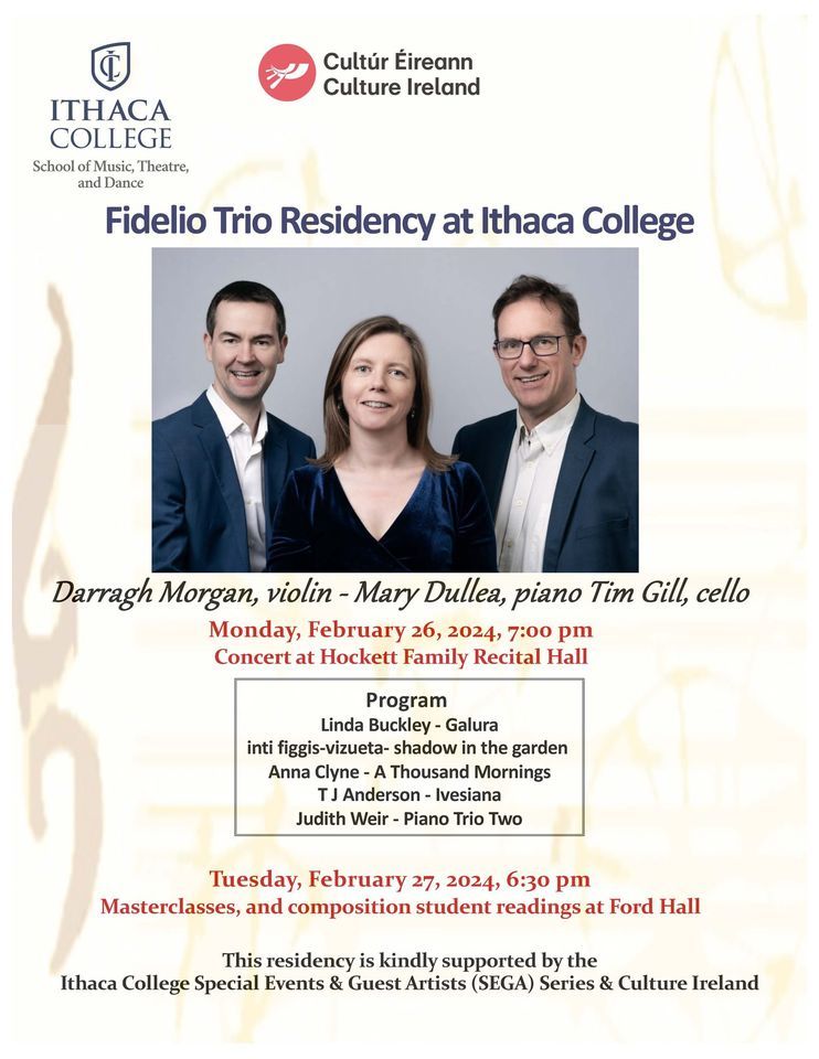 Fidelio Trio Residency at Ithaca College, 953 Danby Road, 14850, South  Hill, 26 February