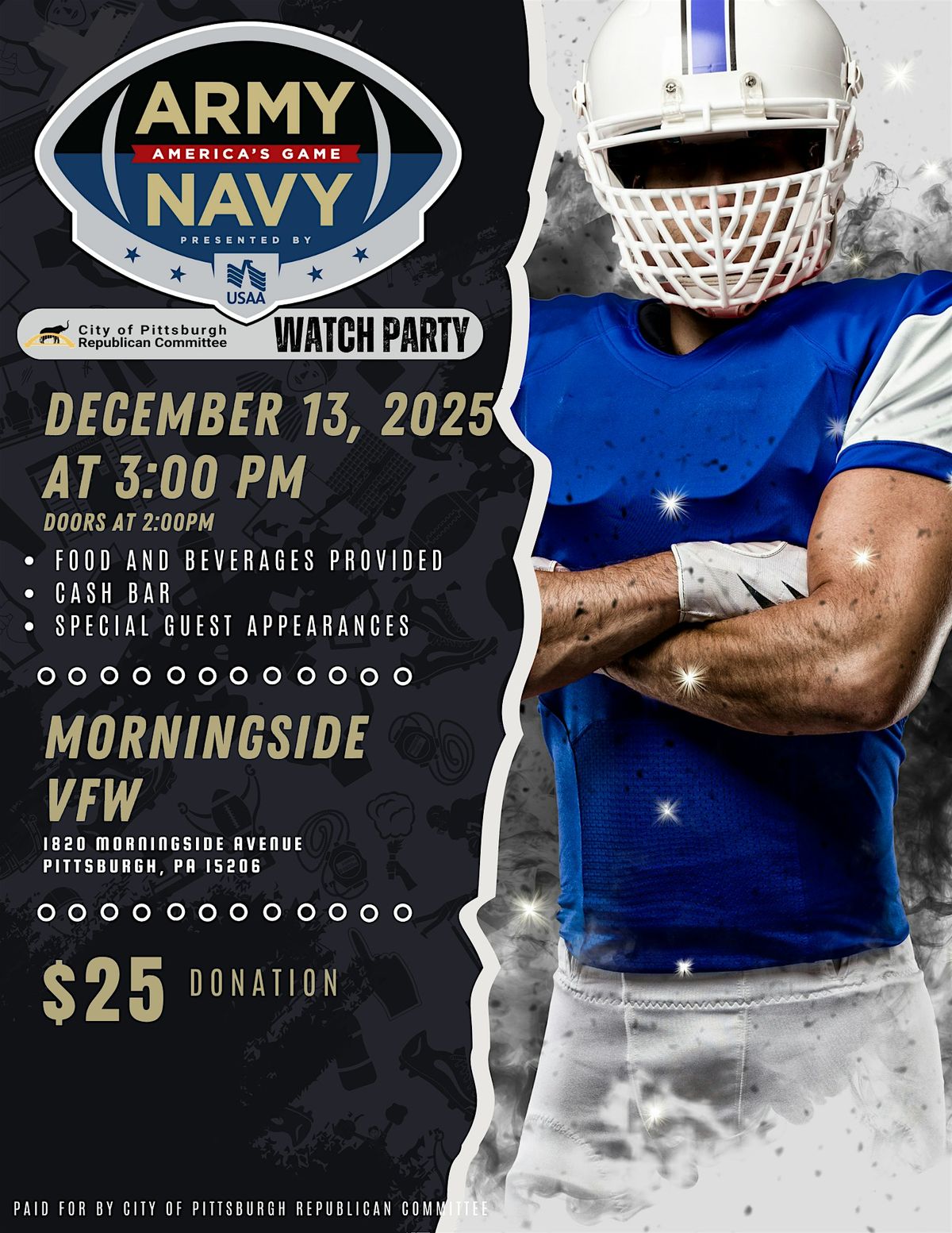 Army / Navy Game Watch Party | City of Pittsburgh Republican Committee, 13 December | Event in Pittsburgh