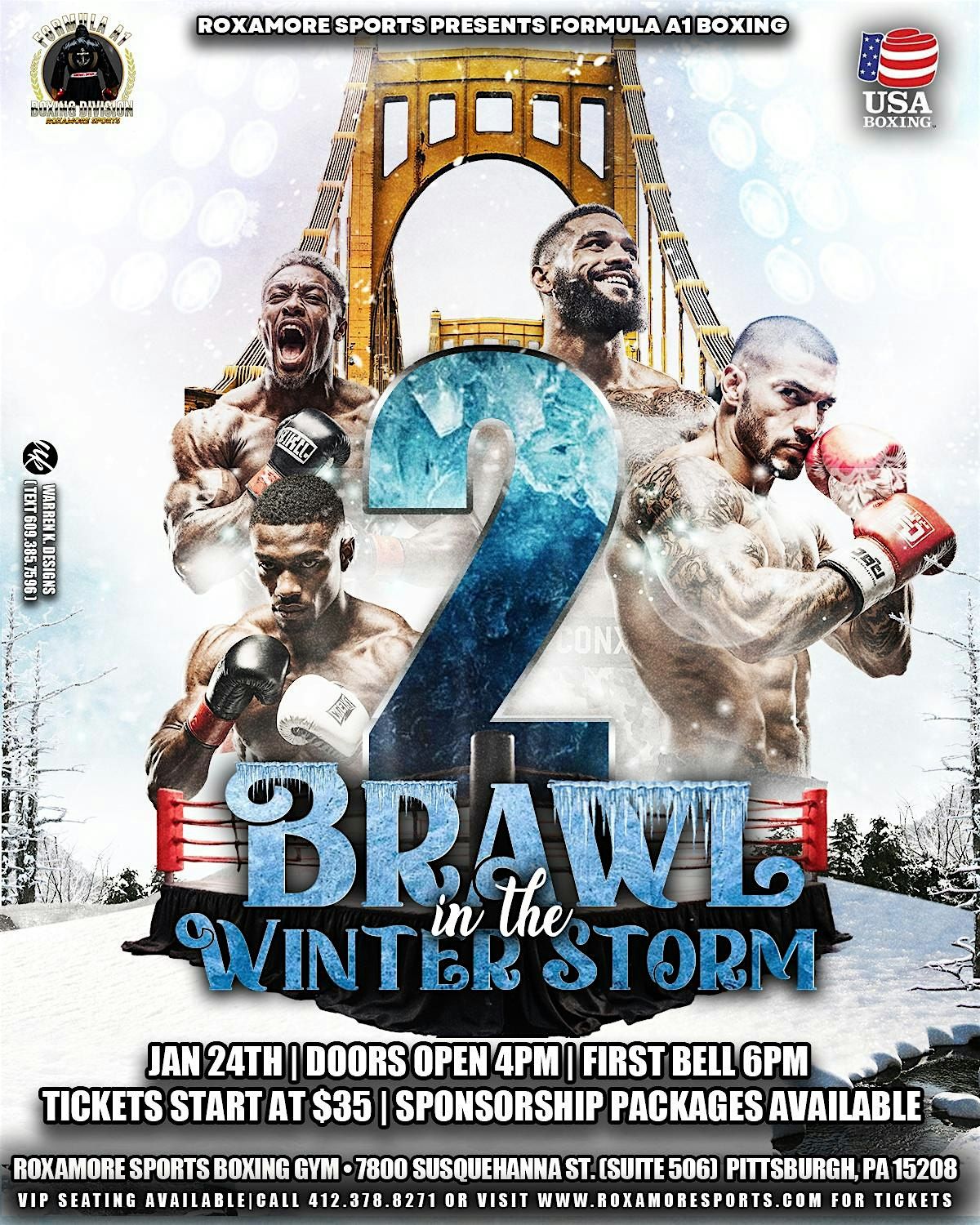 Roxamore Sports & Formula A1 Presents Brawl in A Winter Storm 2 Boxing, 24 January | Event in Pittsburgh