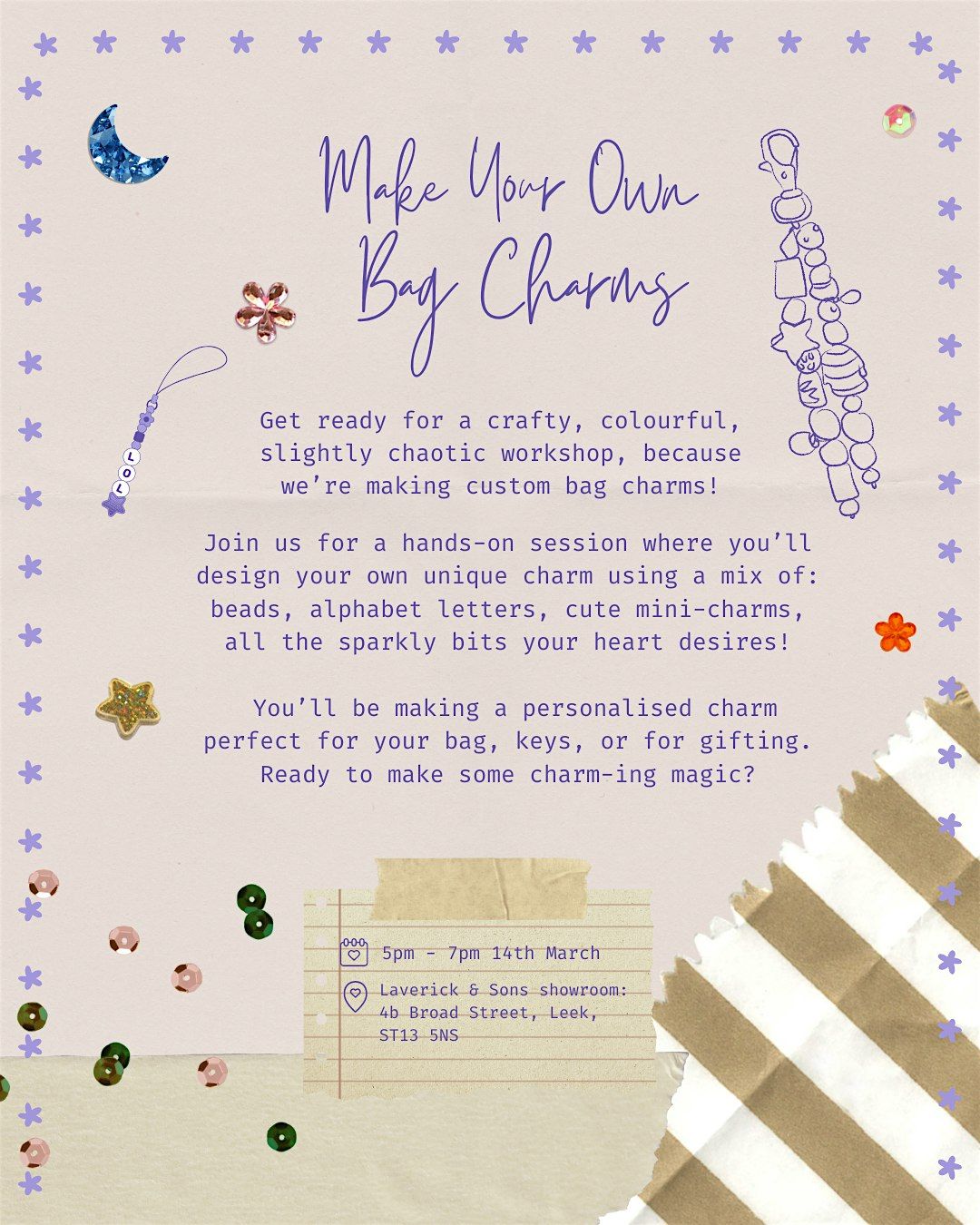 Make Your Own Bag Charm, 14 March | Event in Leek | AllEvents