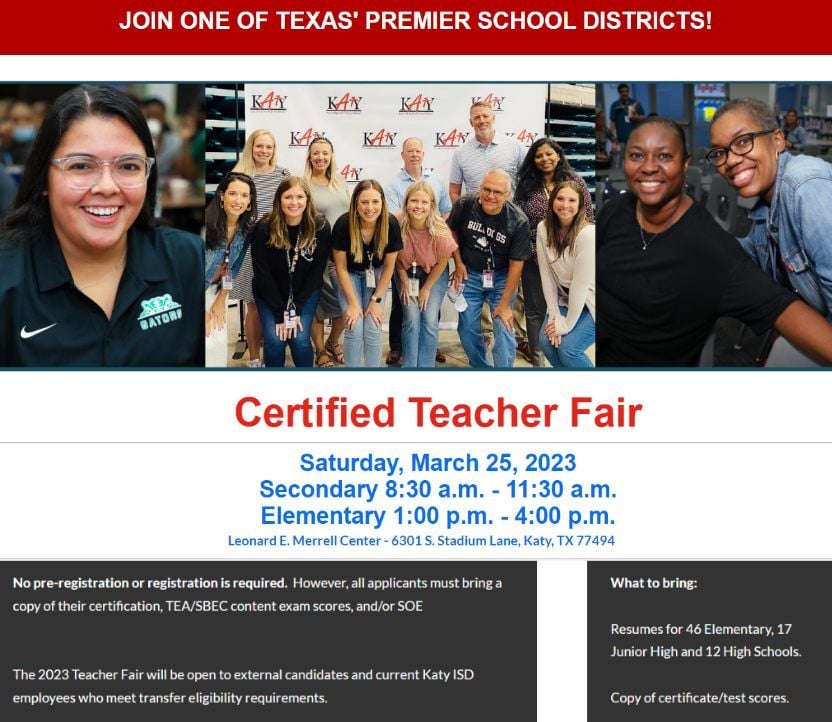 Katy ISD Job Fair , Katy ISD, March 25 2023 AllEvents.in