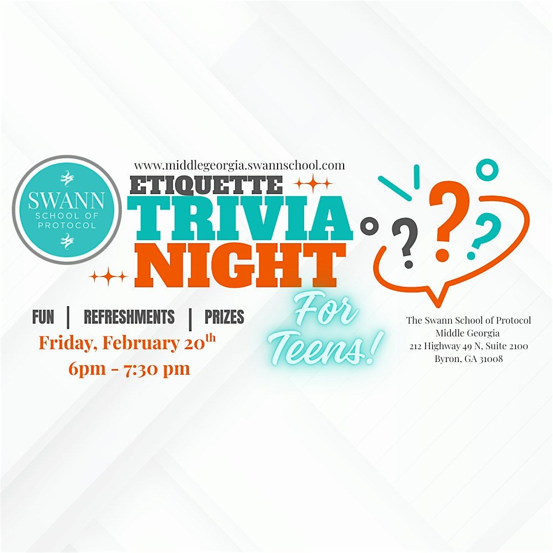 Trivia Night for Teens - Etiquette Edition