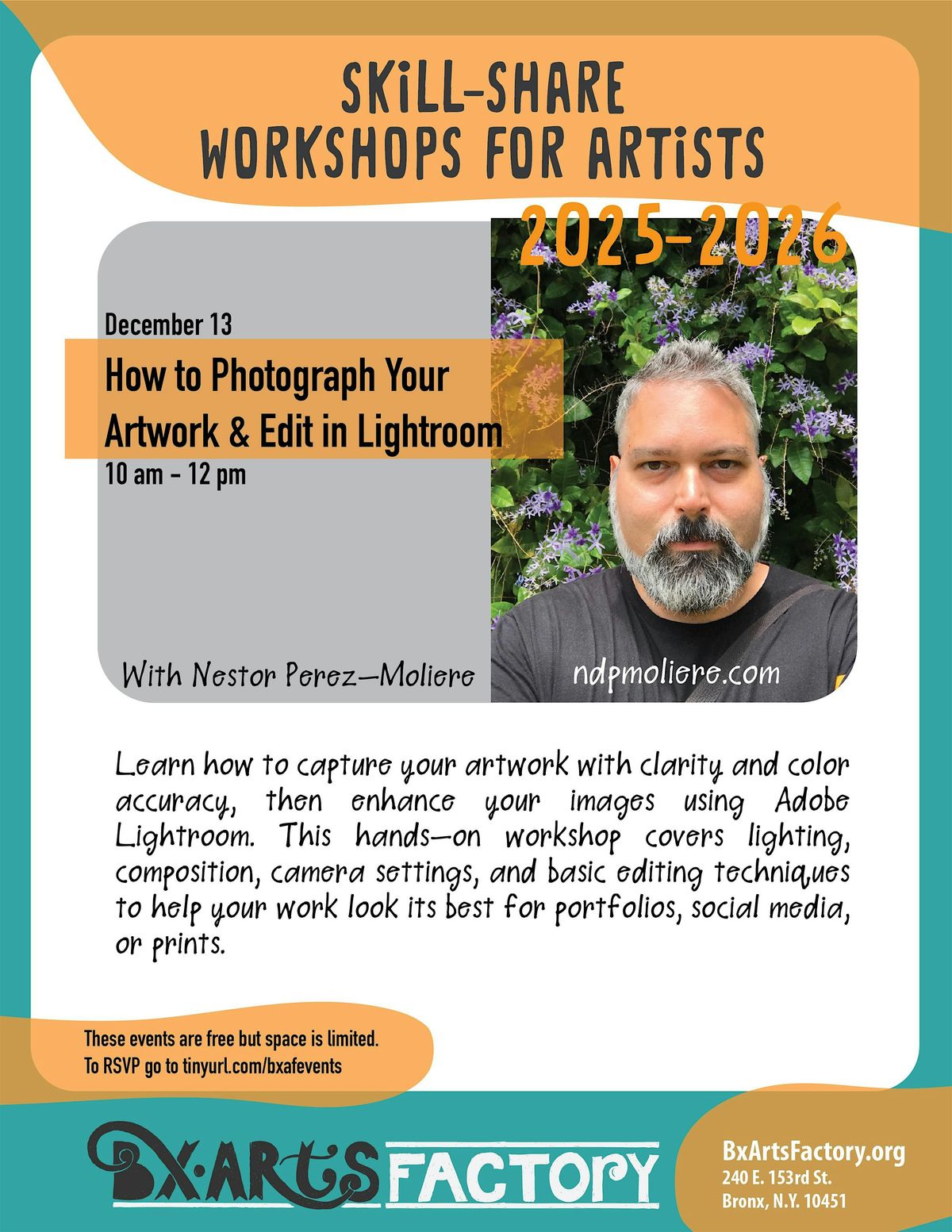 How to Photograph Your  Artwork & Edit in Lightroom with Nestor, 13 December | Event in Bronx | AllEvents