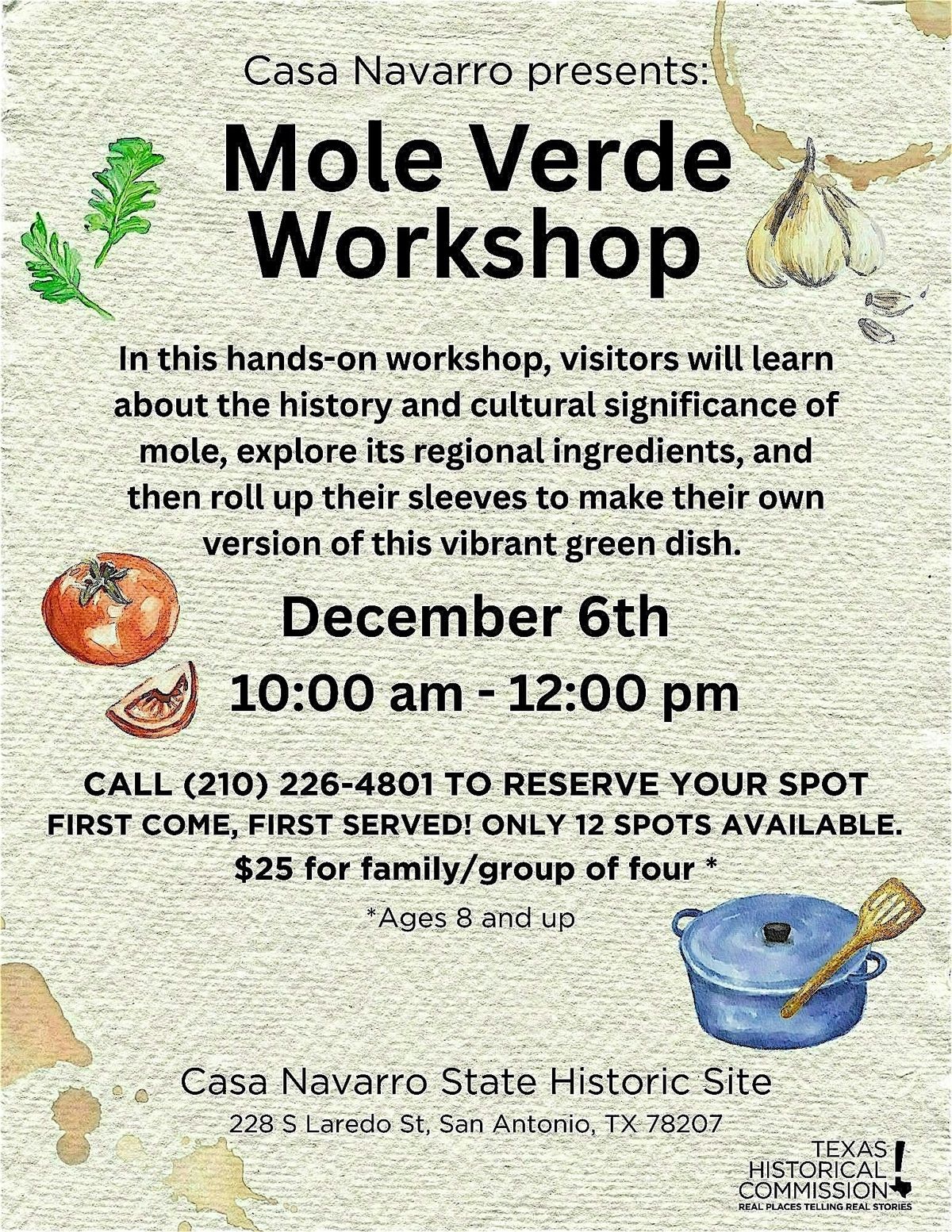 Mole Verde Workshop, 6 December | Event in San Antonio | AllEvents