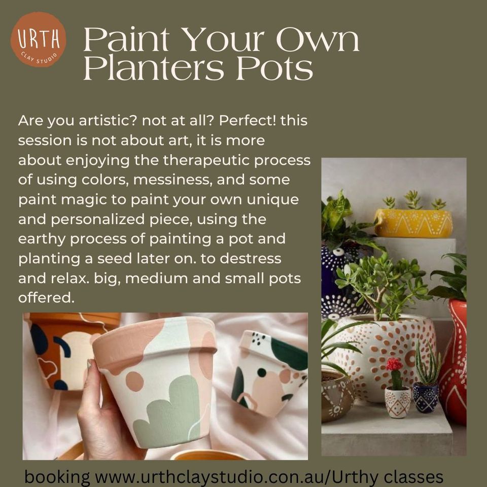 Paint & Design Your Own Clay Giant Planter Pots, Urth clay studio