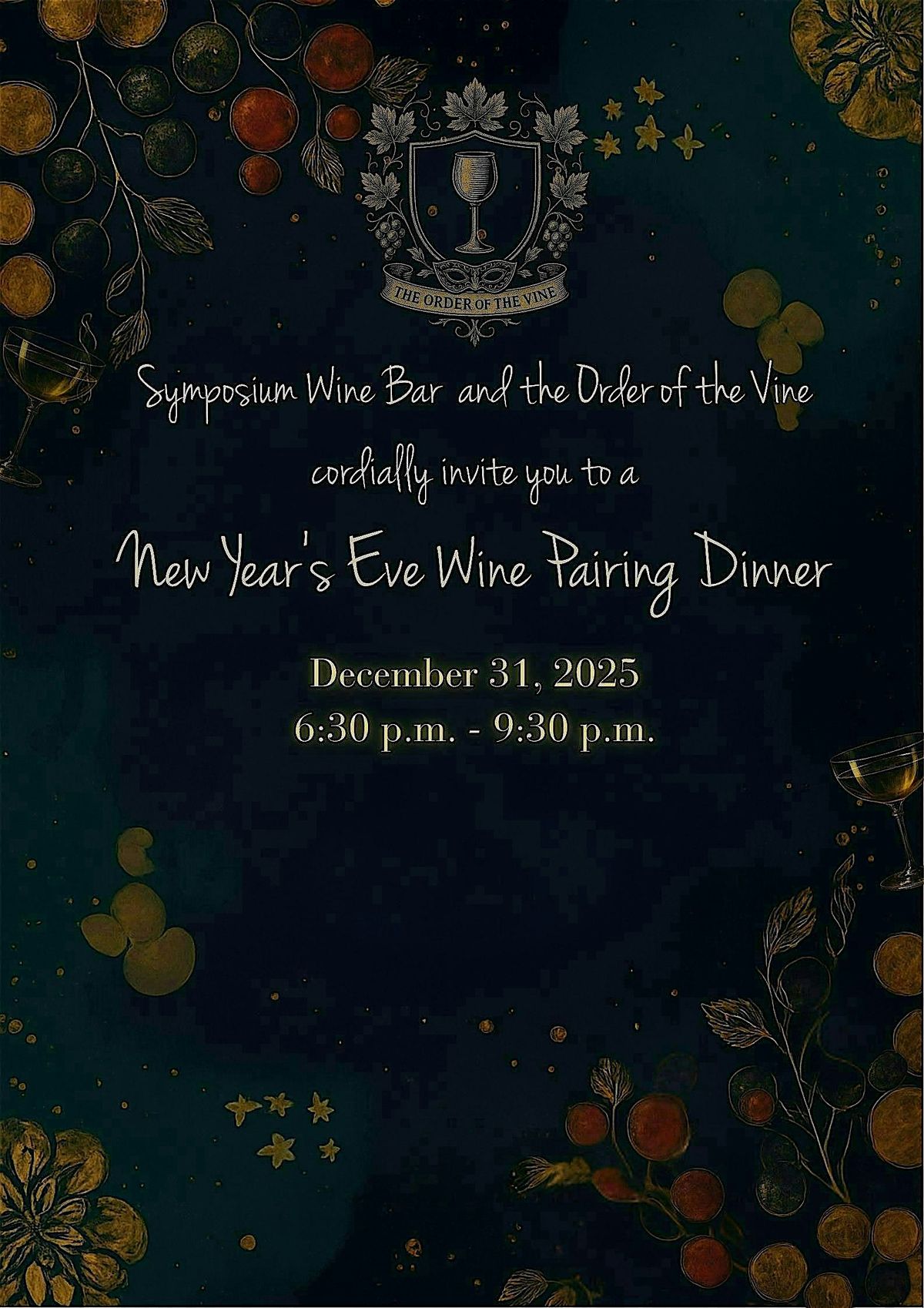 The Order of the Vine presents: NYE Wine Pairing Dinner at Symposium, 31 December | Event in Lancaster | AllEvents