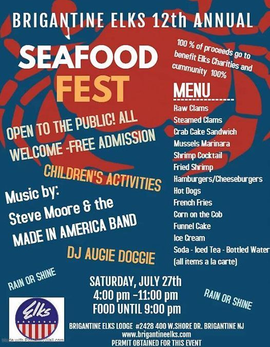 Brigantine Seafood Fest, Brigantine Elks, July 27 2019 AllEvents.in