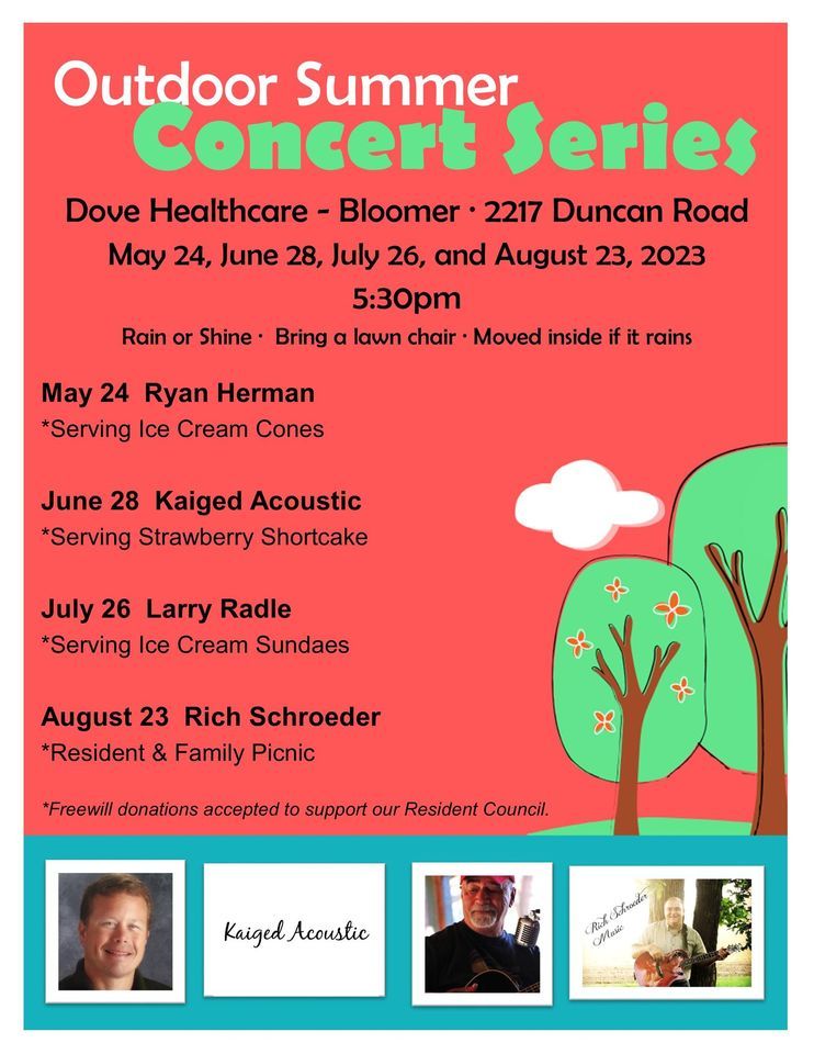 Outdoor Summer Concert Series in Bloomer, Dove Healthcare (Bloomer, WI