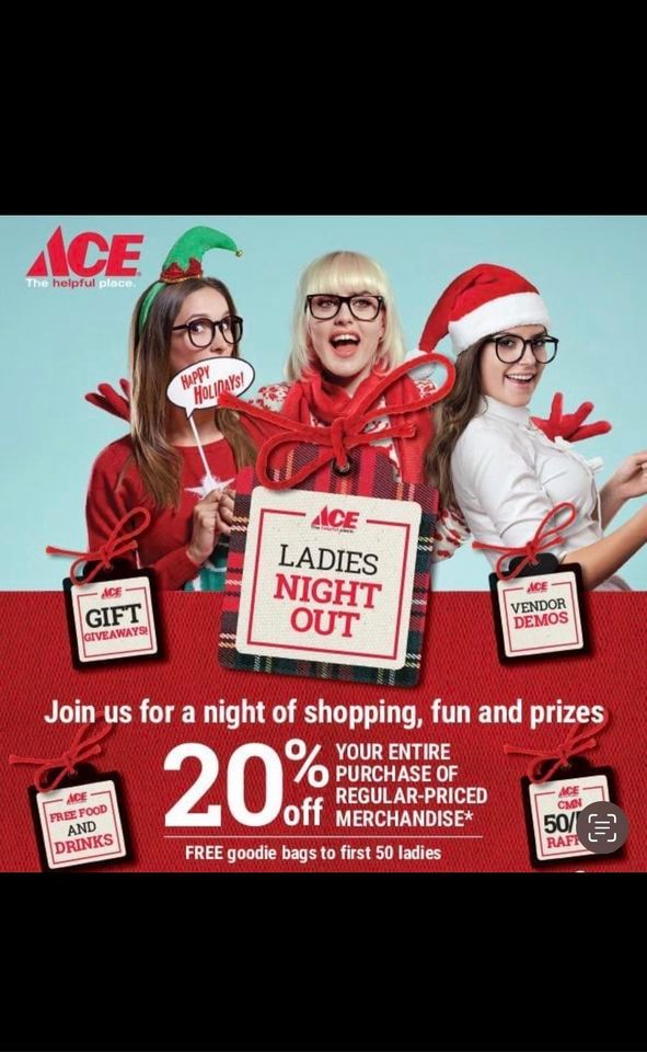 Ladies Night Out, Ace Hardware Garden Street, Titusville, December 17