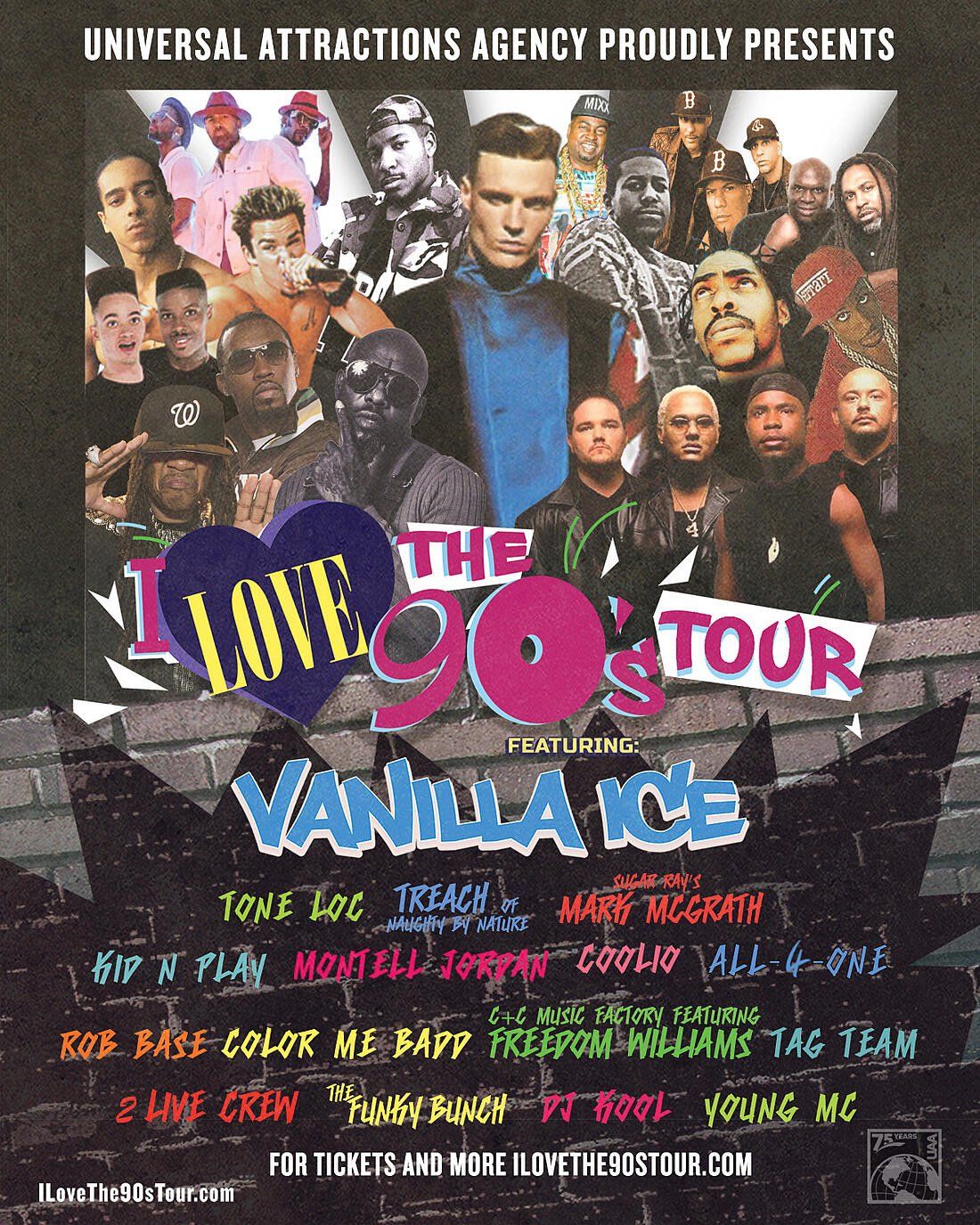 I Love The 90's Tour: Vanilla Ice  Montell Jordan  Young MC & Rob Base, 11 September | Event in Ledyard