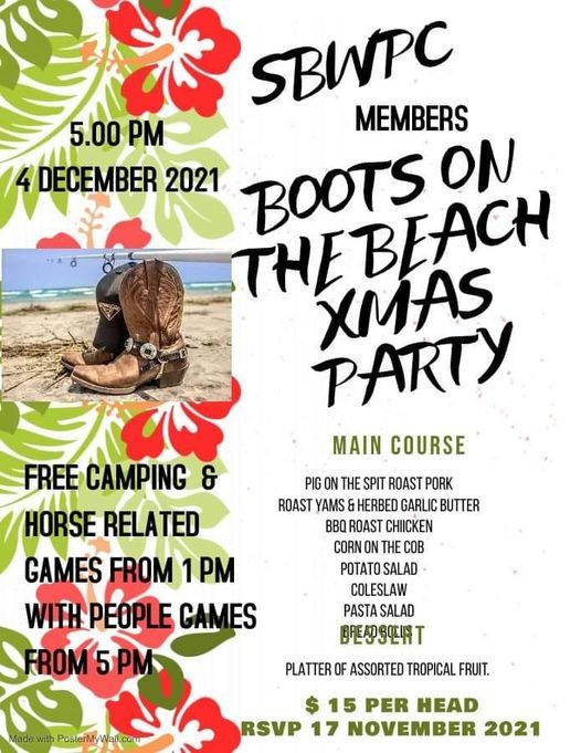 Boots on the Beach Christmas Party SBWPC members and partners