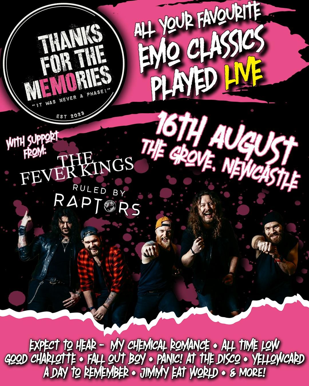 Thanks For The Memories + Ruled By Raptors &amp; The Fever Kings, 16 August | Event in Newcastle Upon Tyne
