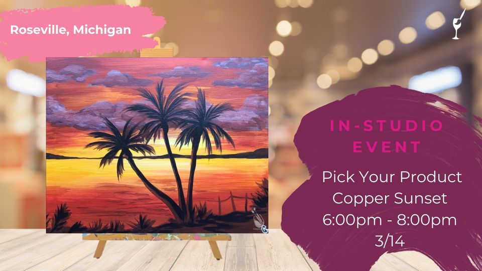 Copper Sunset, Painting with a Twist (Roseville, MI), March 14 2024