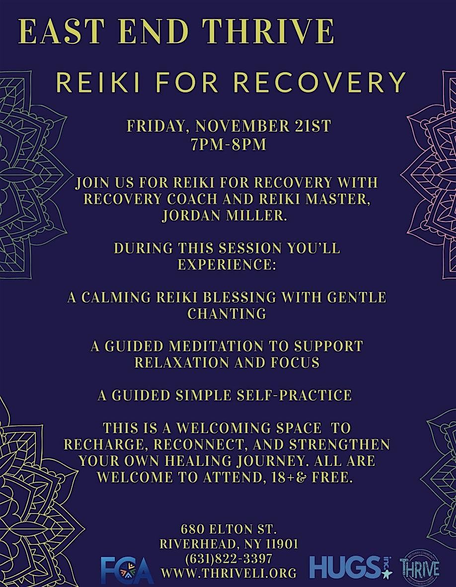 Reiki for Recovery, 21 November | Event in Riverhead | AllEvents
