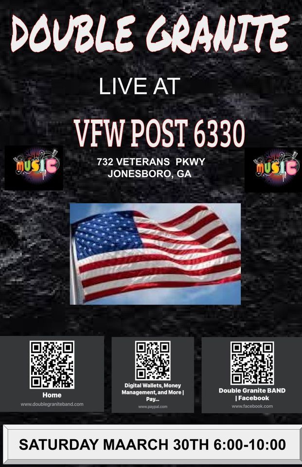 LIVE MUSIC.DANCING VFW JONESBORO, GA, 732 VETERANS PARKWAY JONESBORO GA, March 30 2024