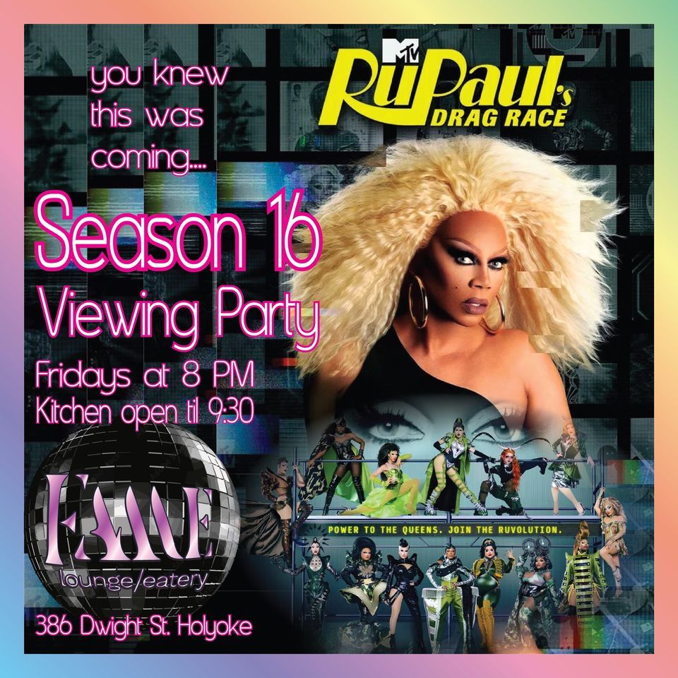 RuPaul Drag Race Viewing Party, Fame Lounge/Eatery, Holyoke, 8 March