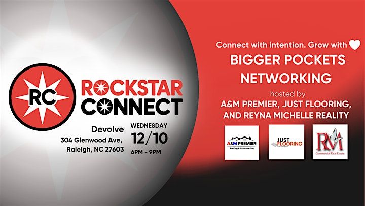 Free  Bigger Pockets Rockstar Connect Networking Event (December, NC), 10 December | Event in Raleigh | AllEvents