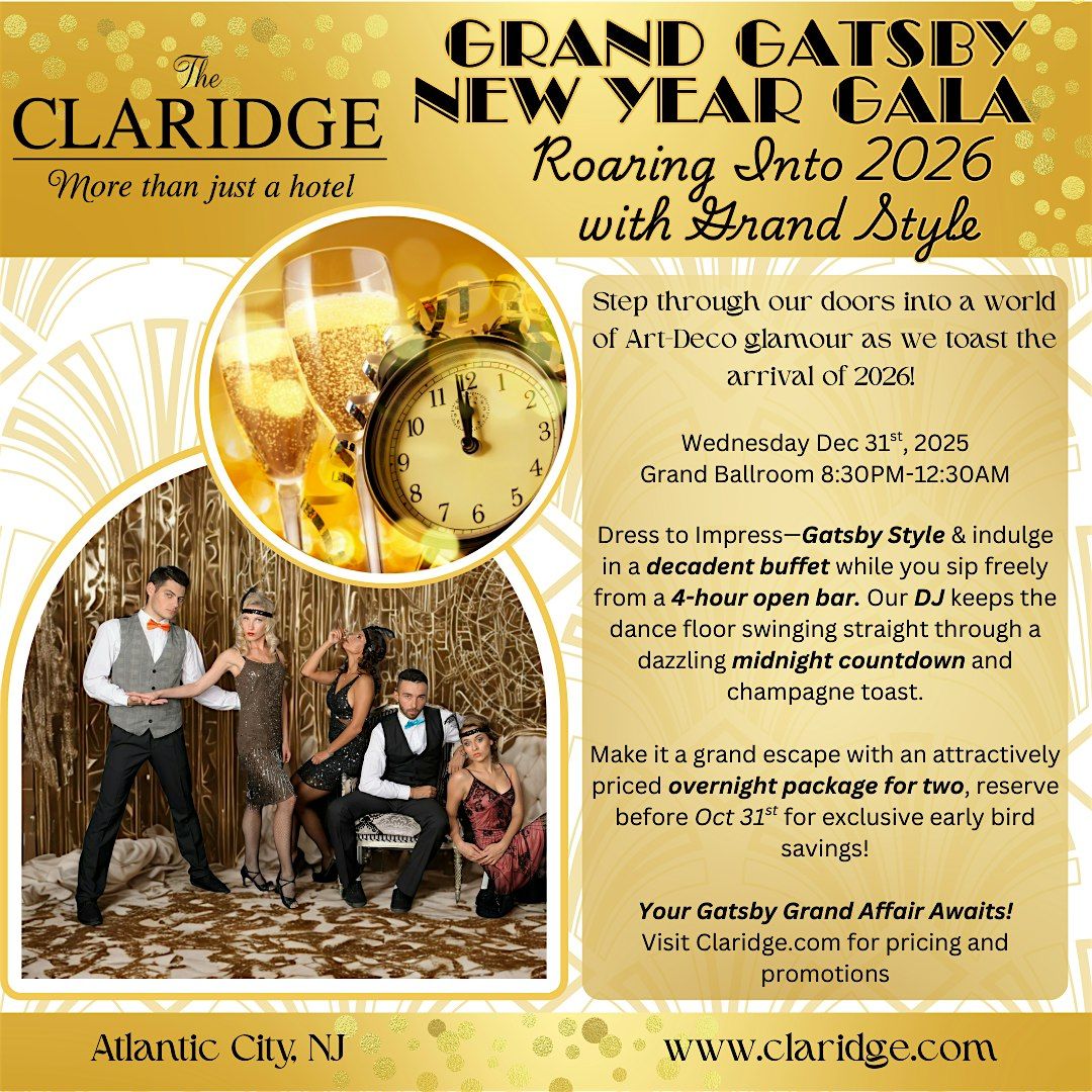 Grand Gatsby Gala, 31 December | Event in Atlantic City | AllEvents