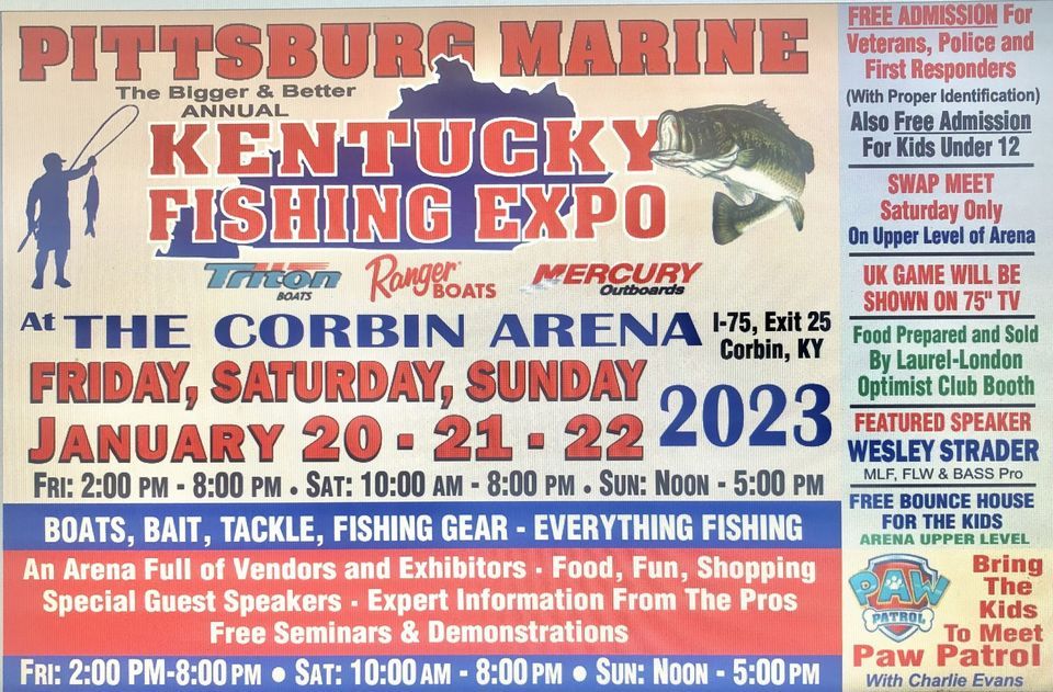 Pittsburg Marine Kentucky Fishing Expo, The Corbin Arena, 20 January to