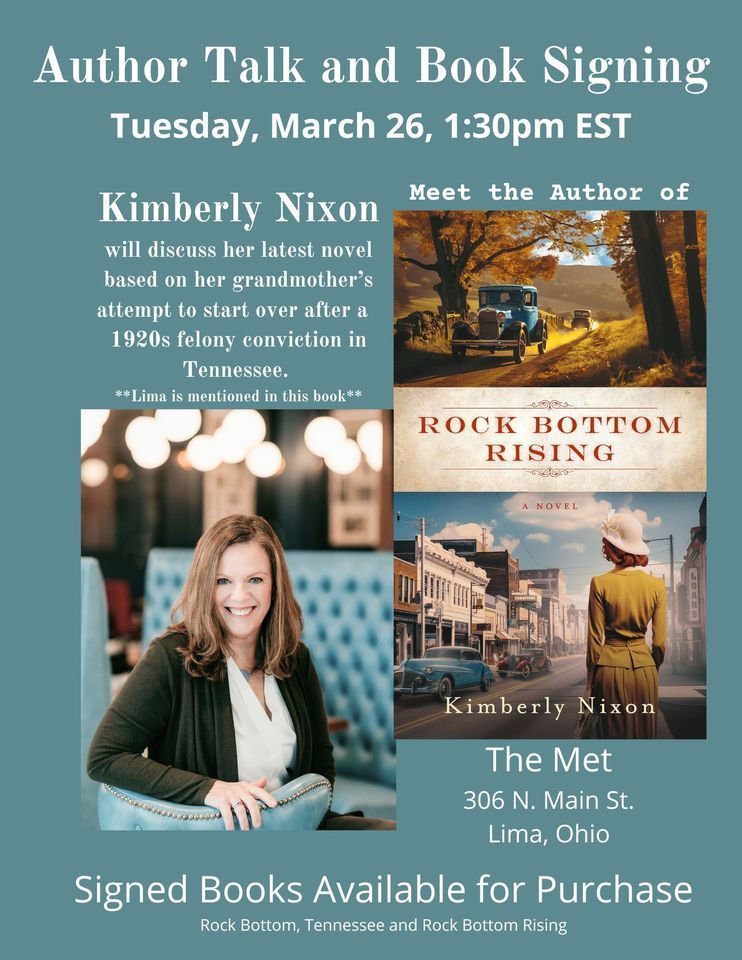 Author Talk and Book Signing for Rock Bottom Rising, The Met, Lima, 26 ...