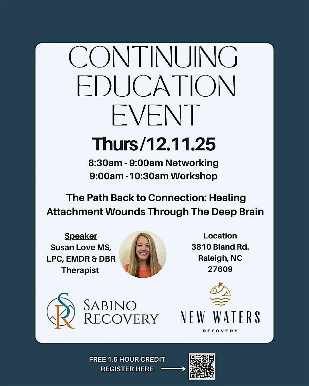 Sabino Recovery and New Waters Recovery Free CE Event, 11 December | Event in Raleigh | AllEvents