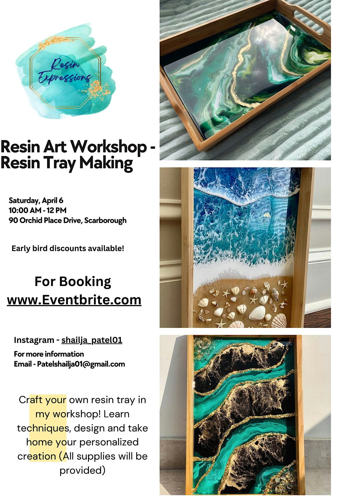 Resin Art Workshop - Resin Tray Making, 6 December | Event in Toronto | AllEvents