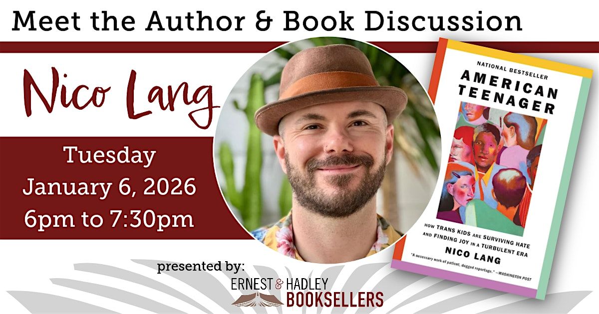 Author Talk With Nico Lang and Book Discussion at Ernest and Hadley