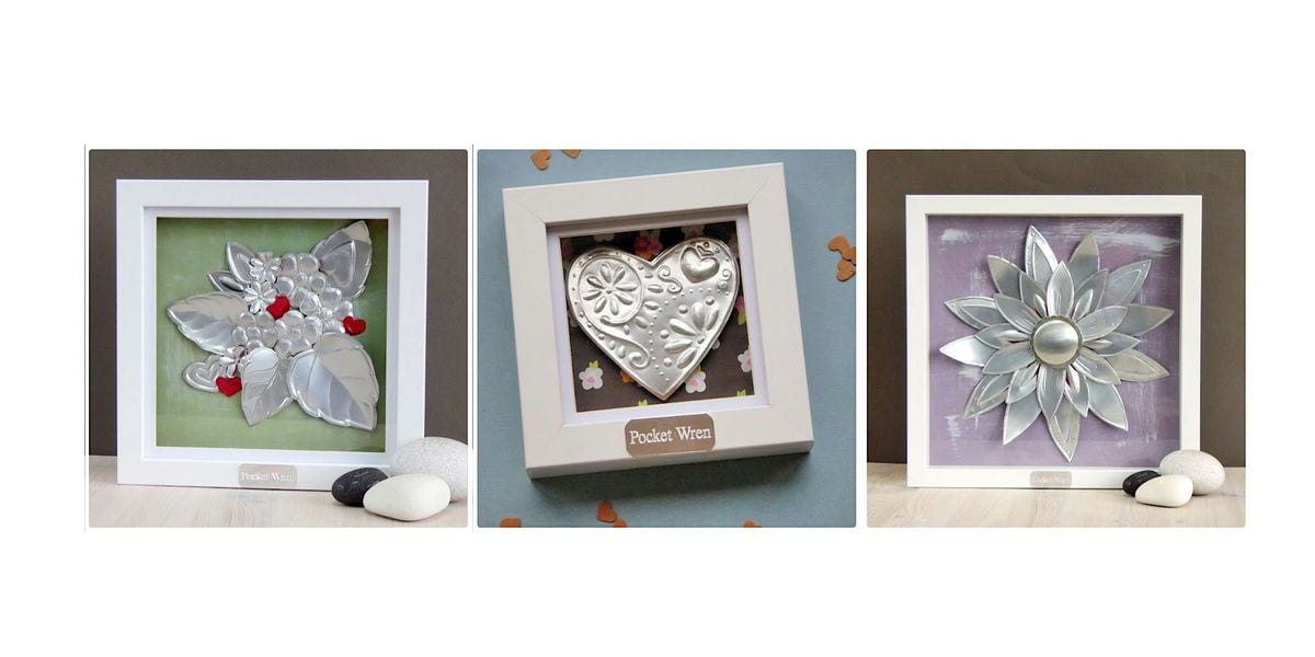 Embossed Upcycled Metal Art