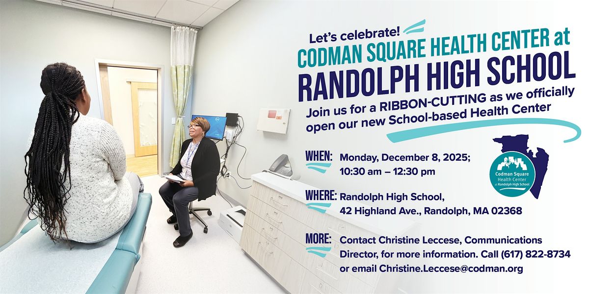Codman Square Health Center at Randolph High School Ribbon Cutting, 8 December | Event in Randolph | AllEvents