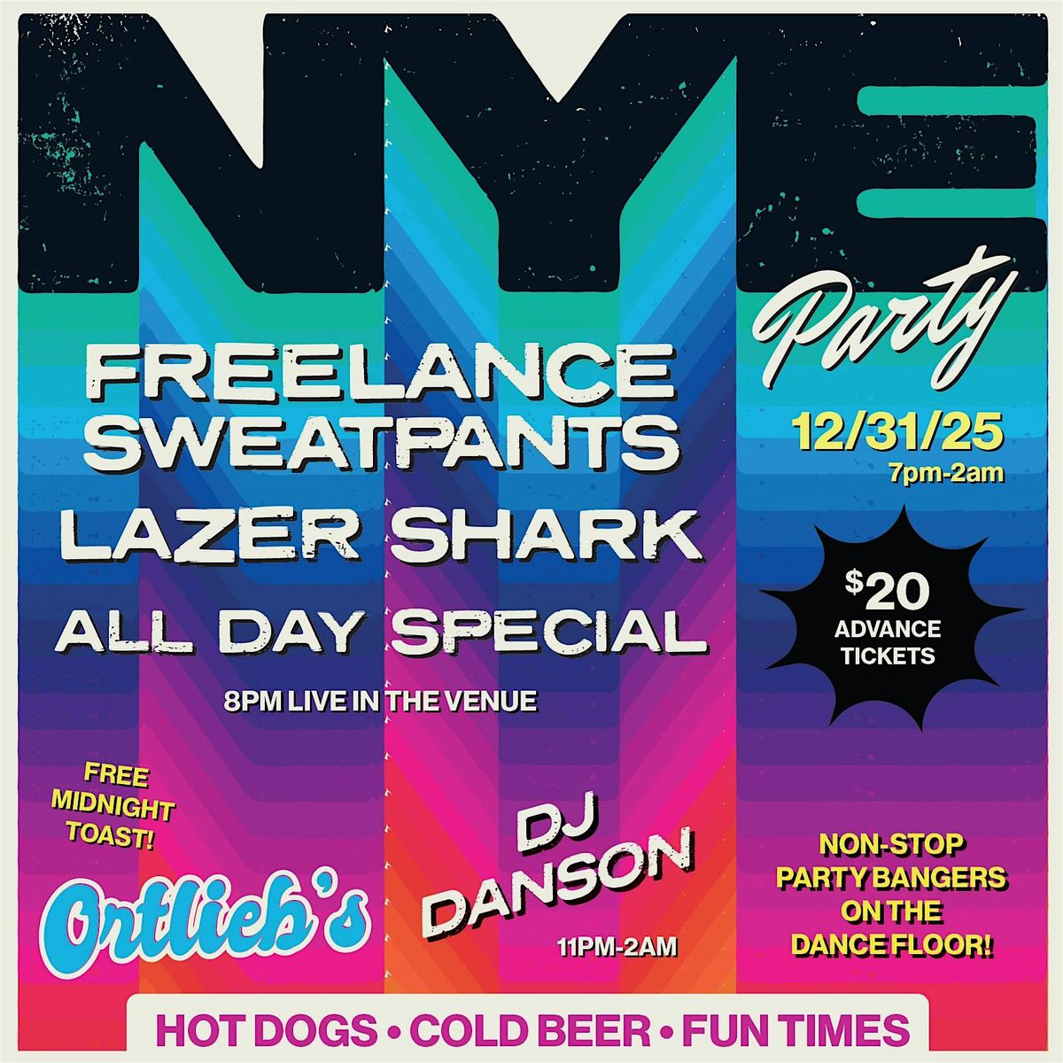 *NYE @ O" Freelance Sweatpants, Lazer Shark, All Day Special w/ DJ Danson, 31 December | Event in philadelphia